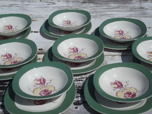 photo of vintage Taylor, Smith and Taylor magnolia, bowls and sandwich / bread plates #1