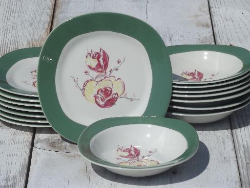 photo of vintage Taylor, Smith and Taylor magnolia, bowls and sandwich / bread plates #2