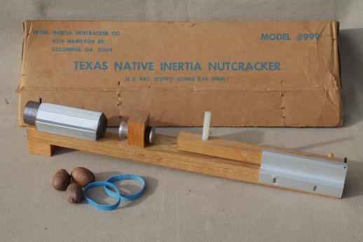 photo of vintage Texas Native Inertia Nutcracker #999 w/original box pecans walnuts etc. #3