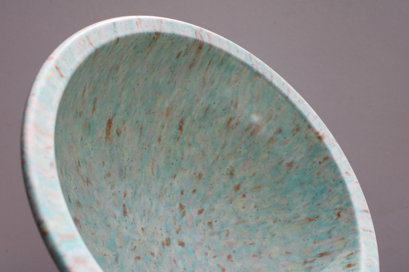 photo of vintage Texas Ware confetti melmac 118 mixing bowl, turquoise & pink splatter melamine #3