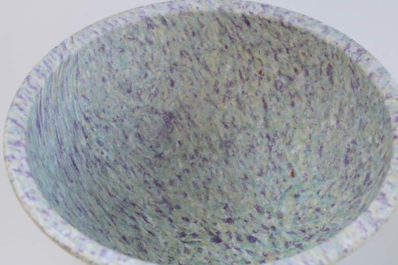 photo of vintage Texas Ware melmac bowl lavender blue confetti splatter melamine, 118 mixing bowl #4