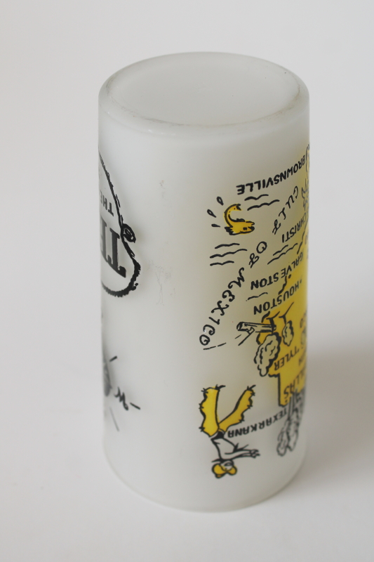 photo of vintage Texas state map print drinking glass, souvenir from the days of road trip travel #4
