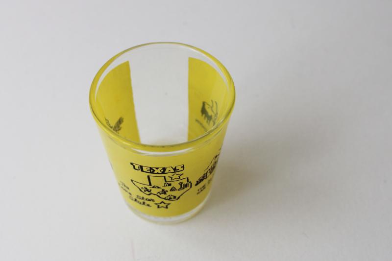 photo of vintage Texas the Lone Star State souvenir map print shot glass #5