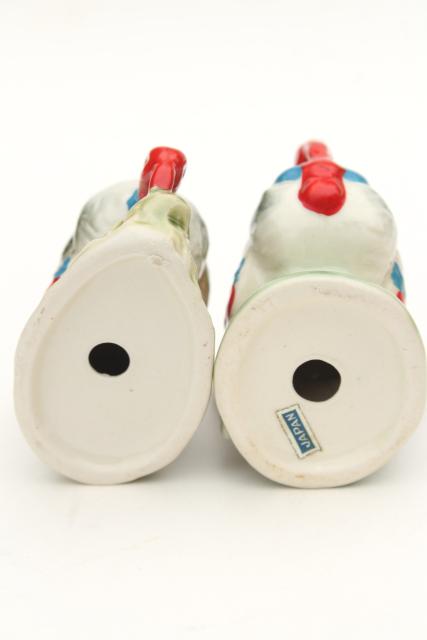 photo of vintage Thanksgiving turkey S&P shakers, hand painted Japan ceramic salt and pepper #8