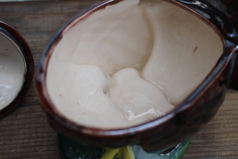 photo of vintage Thanksgiving turkey candy dish, hand painted luster hobbyist ceramic holiday decor  #6