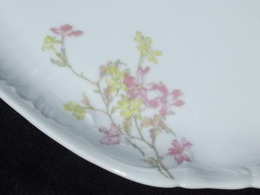 photo of vintage Theo Haviland - France pink floral china platters, serving dish #10