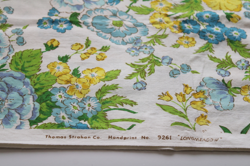 photo of vintage Thomas Strahan print cotton fabric, Longmeadow floral cottagecore decor fabric #1