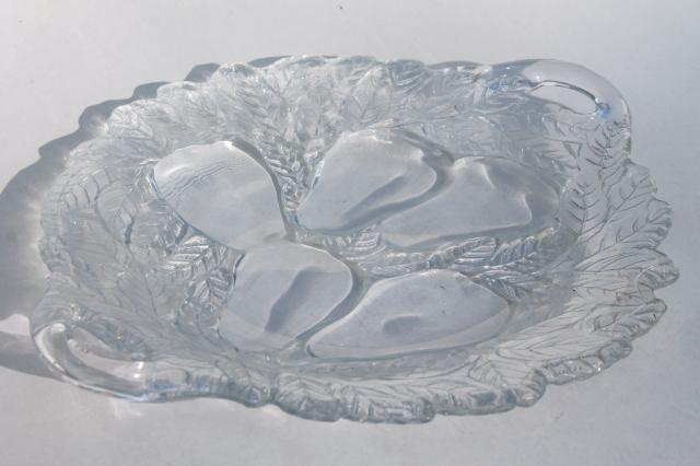 photo of vintage Tiara / Indiana sweet pear pattern clear glass fruit tray w/ pears #2