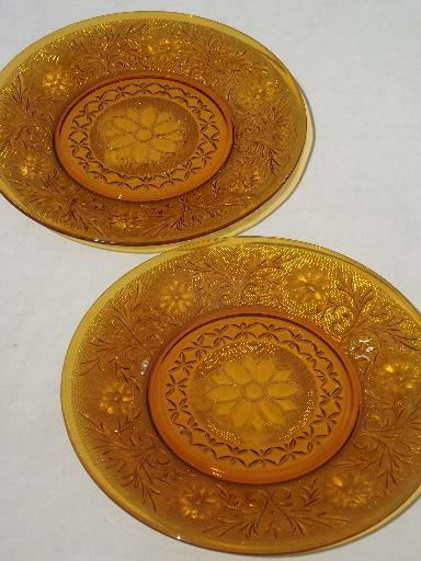 photo of vintage Tiara amber sandwich glass 12 #1