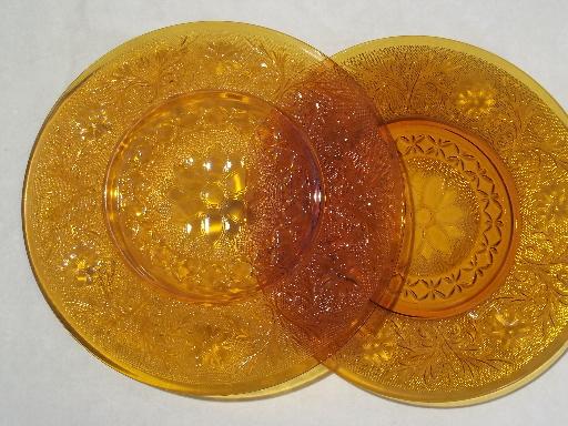 photo of vintage Tiara amber sandwich glass 12 #5