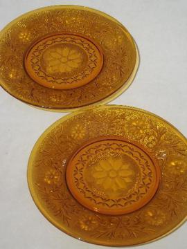 catalog photo of vintage Tiara amber sandwich glass 12