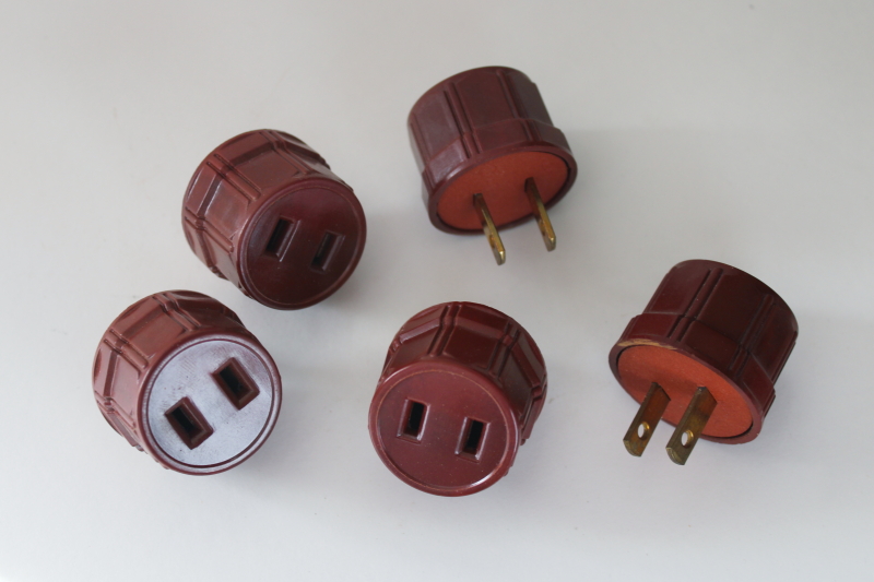 photo of vintage Torika Japan blinker flasher outlet plugs for Christmas lights, new old stock bakelite electrical plug lot  #3