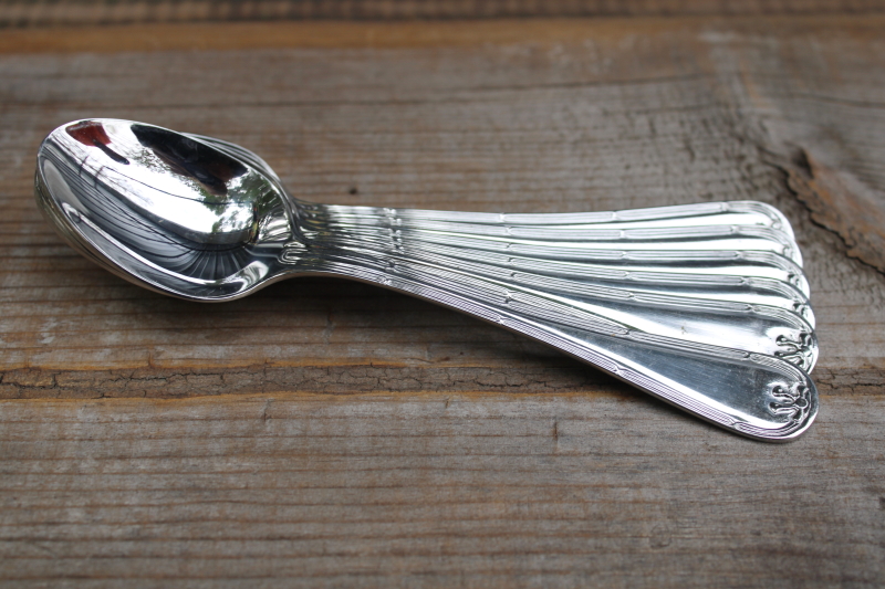 photo of vintage Towle stainless set of 6 tea spoons w/ bow pattern handles, TWS556 glossy 18 10 flatware  #4