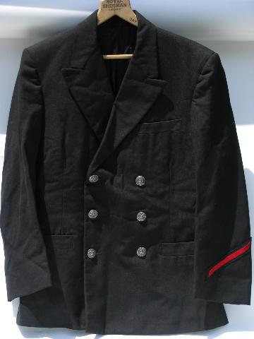 photo of vintage US Navy double breasted uniform jacket/coat w/silver eagle buttons #1
