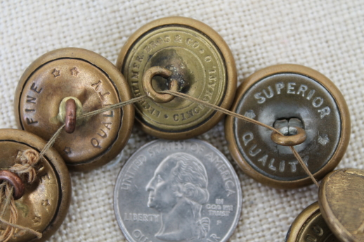 photo of vintage US Post Office department uniform buttons, P.O.D. metal buttons #3