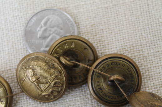 photo of vintage US Post Office department uniform buttons, P.O.D. metal buttons #4