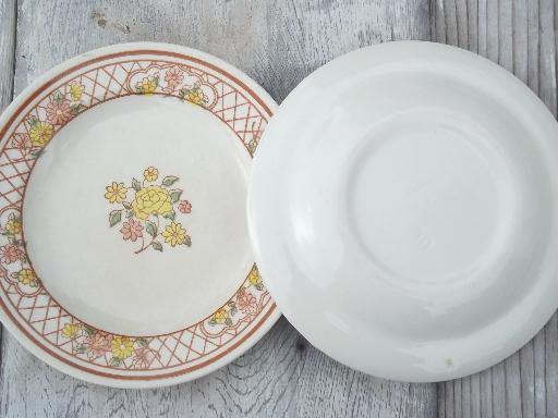 photo of vintage USA Royal China Americana Tiffany pottery dinnerware set for 6 #6