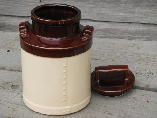 photo of vintage USA milk can cookie jar canister, for farm country kitchen #2