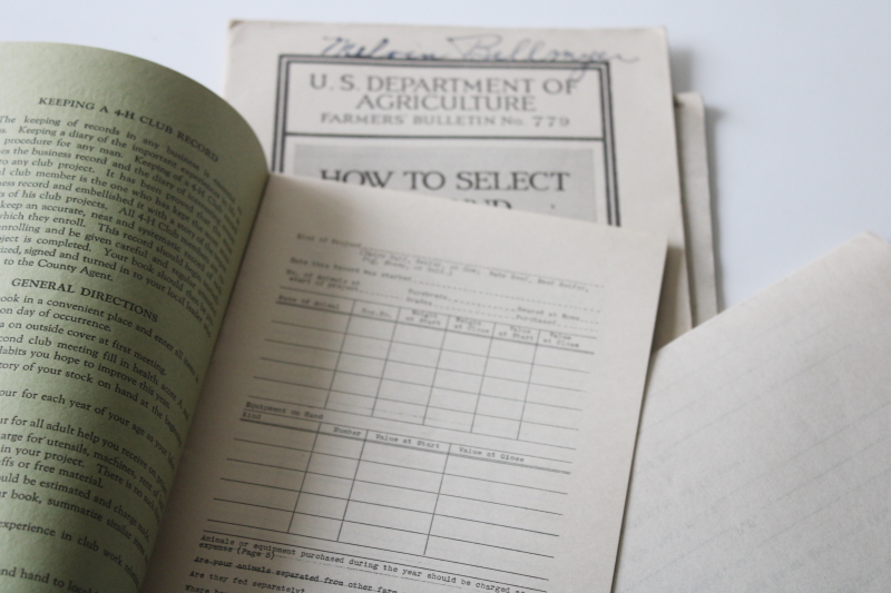 photo of vintage USDA booklets 1930s Horses on the Farm, How to Select a Sound Horse, 4H papers #5