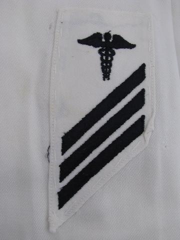 photo of vintage USN medical corpsman work whites jumper sailor's uniform USS Boxer #5
