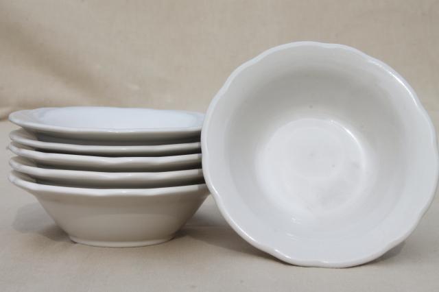 photo of vintage Ultima Japan / Homer Laughlin white ironstone restaurant china soup bowls #1