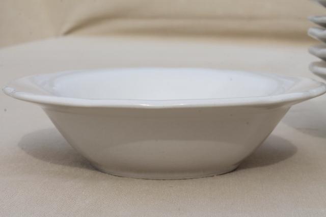 photo of vintage Ultima Japan / Homer Laughlin white ironstone restaurant china soup bowls #2