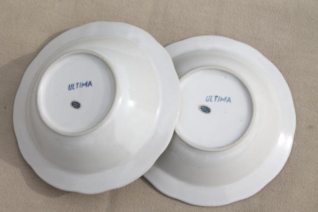 photo of vintage Ultima Japan / Homer Laughlin white ironstone restaurant china soup bowls #4