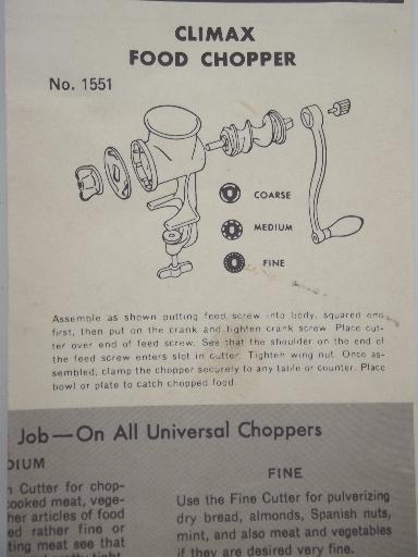 photo of vintage Universal No. 1551 hand crank food chopper meat grinder #8