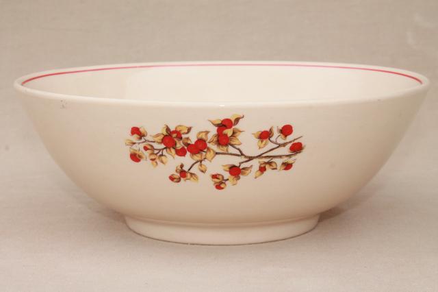 photo of vintage Universal pottery bittersweet serving bowl, Thanksgiving fall harvest table decor #1