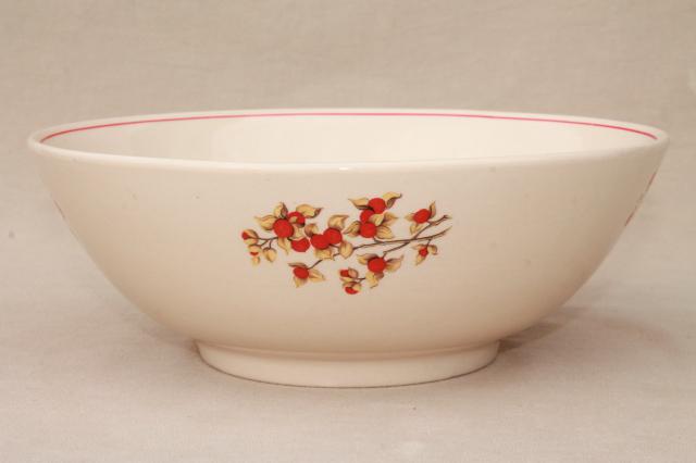 photo of vintage Universal pottery bittersweet serving bowl, Thanksgiving fall harvest table decor #4