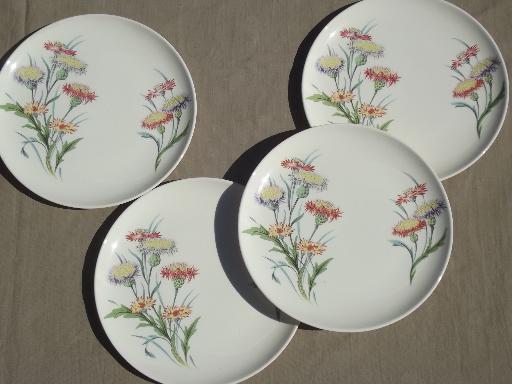 photo of vintage Universal pottery dishes, autumn asters floral Ballerina china for 8 #6