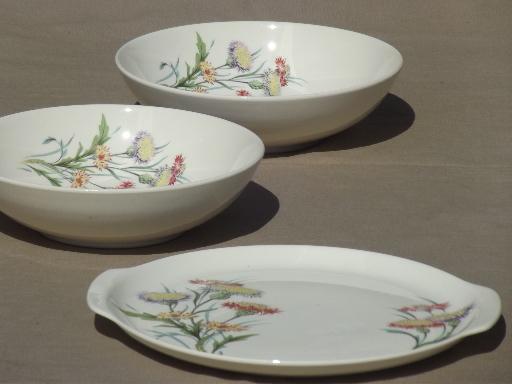 photo of vintage Universal pottery dishes, autumn asters floral Ballerina china for 8 #7