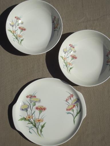 photo of vintage Universal pottery dishes, autumn asters floral Ballerina china for 8 #8