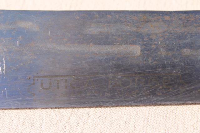photo of vintage Utica Forge knife set, old high carbon steel knives, carving & butcher knives #8