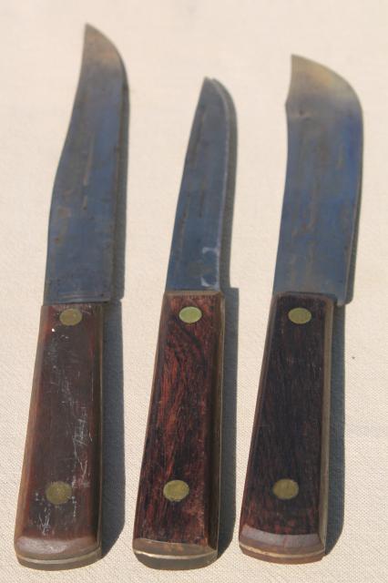 photo of vintage Utica Forge knife set, old high carbon steel knives, carving & butcher knives #10