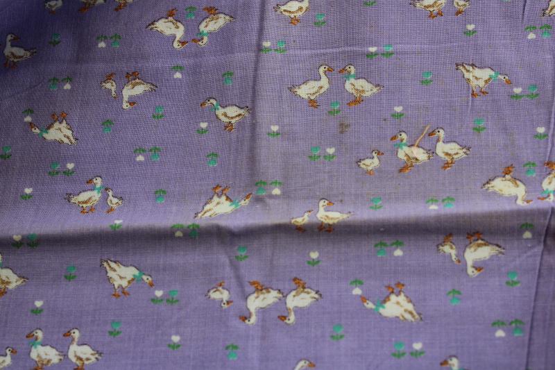 photo of vintage VIP Cranston print cotton fabric, french country style geese on lavender #4