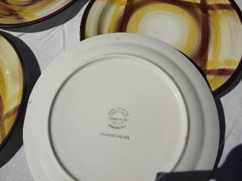 photo of vintage VernonWare Organdie plaid plates, Vernon Kilns California pottery #2