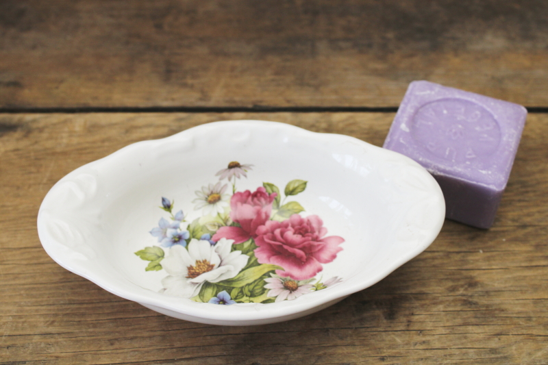 photo of vintage Victoria's Secret soap dish, floral china made in England romantic style  #1