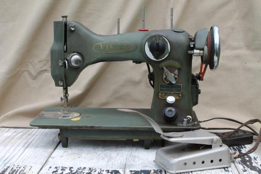 photo of vintage Viking 33-10 sewing machine, Husqverna heavy duty sewing machine Sweden #1