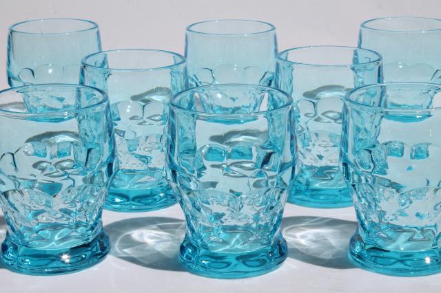 photo of vintage Viking glass Georgian colonial blue aqua drinking glasses set of 8 tumblers #1