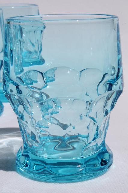 photo of vintage Viking glass Georgian colonial blue aqua drinking glasses set of 8 tumblers #2