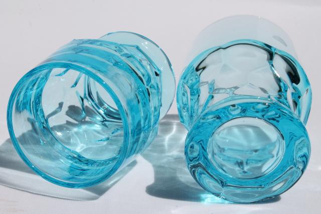 photo of vintage Viking glass Georgian colonial blue aqua drinking glasses set of 8 tumblers #3
