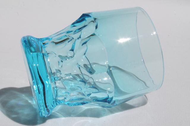 photo of vintage Viking glass Georgian colonial blue aqua drinking glasses set of 8 tumblers #4