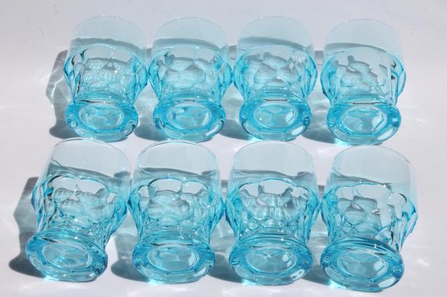 photo of vintage Viking glass Georgian colonial blue aqua drinking glasses set of 8 tumblers #6