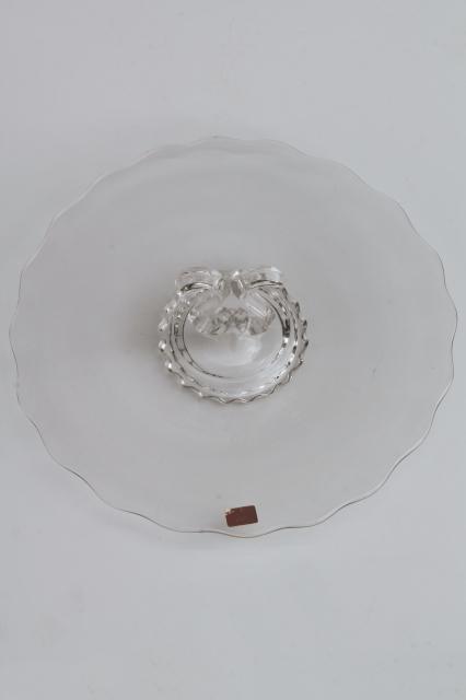 photo of vintage Viking glass Princess pattern cake plate or sandwich tray w/ center handle #3