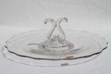 catalog photo of vintage Viking glass Princess pattern cake plate or sandwich tray w/ center handle