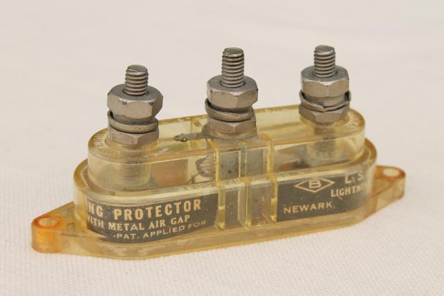 photo of vintage Vis-O-Glow lightning arrester early electric radio & telephone protector  #1