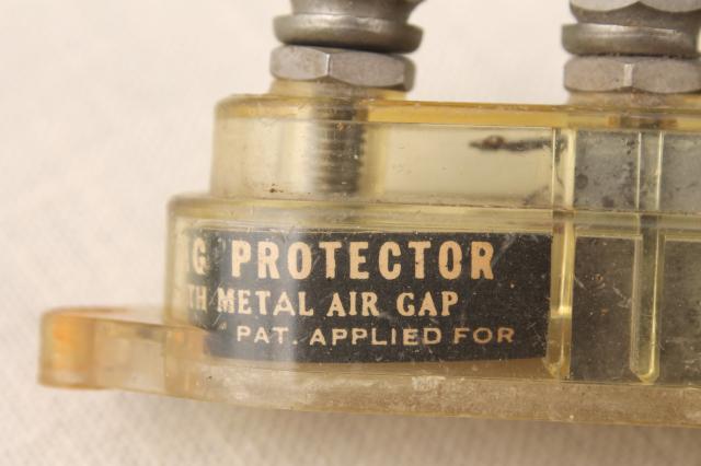 photo of vintage Vis-O-Glow lightning arrester early electric radio & telephone protector  #6