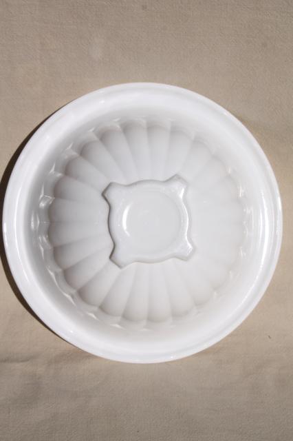 photo of vintage Vitrock white milk glass mixing bowl, farmhouse style depression glass kitchenware #4