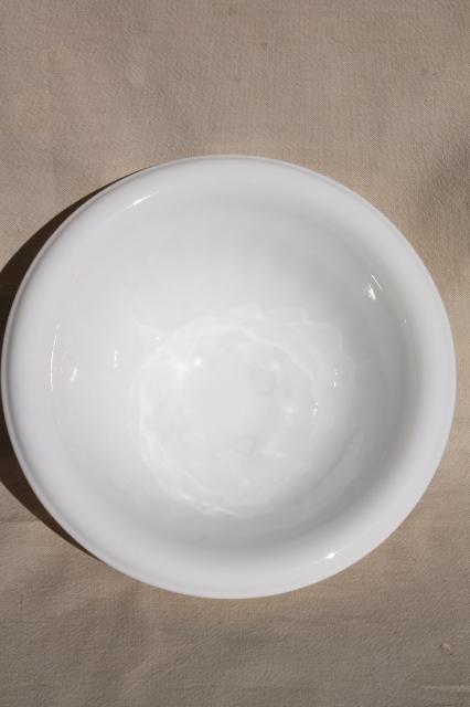 photo of vintage Vitrock white milk glass mixing bowl, farmhouse style depression glass kitchenware #5